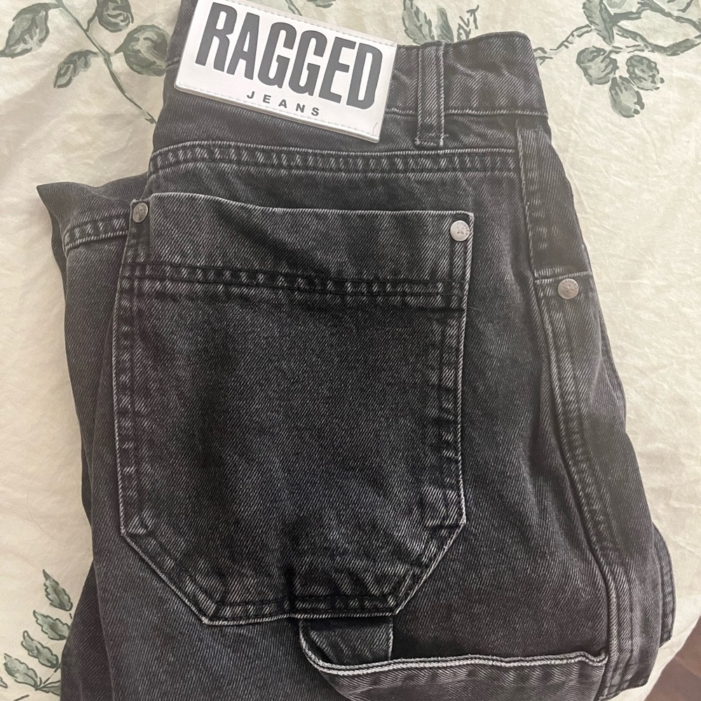 The Ragged Priest Black High Rise Cargo Jeans